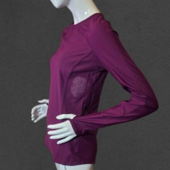 Pink Plum Mulberry Long  ATHLETA Crewneck Breathable Workout Shirt sz M - Picture 5 of 7